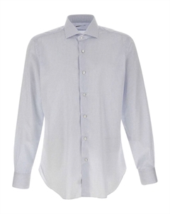 Рубашка в микроклетку с длинными рукавами, белый Barba