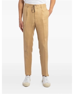 Брюки с кулиской и складками, бежевый Tagliatore