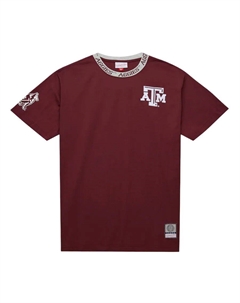 Mitchell & Ness Texas A&M Aggies Jacquard Ringer T Shirt Men's Chestnut, Chestnut Mitchell ness