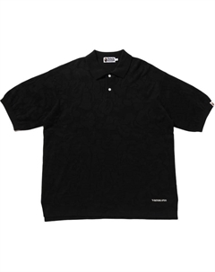 Bape Solid Camo Jacquard расслабленная поло, черный A bathing ape®