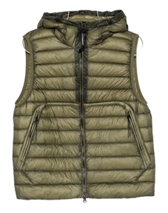 Жилет на молнии с капюшоном, зеленый C.p. company