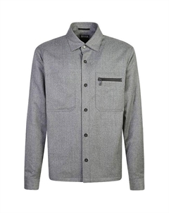 Zegna рубашка с застежкой-молнией и прямым подолом, серый Ermenegildo zegna