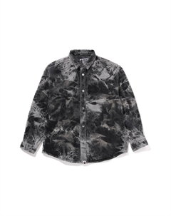 Рубашка с длинным рукавом в технике тай-дай, серый A bathing ape®