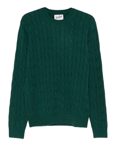 Свитер с отделкой "косичка", зеленый Mc2 saint barth