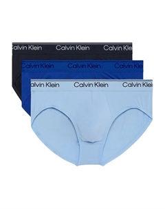 Комплект из трех трусов-брифов с логотипом, синий Calvin klein underwear