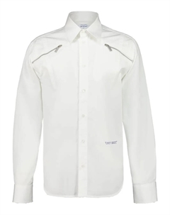 Рубашка с длинными рукавами и боковой молнией, белый Off-white