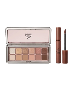 Тени для век 12 цветов и жидкая помада набор для макияжа легко растушевываются не размазываются комплектация 9,5г+4г 3ce