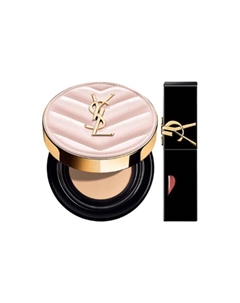 Жидкая помада с эффектом блокировки сердца, воздушная подушка с сияющим финишем, набор для коррекции тона кожи Saint laurent