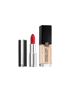 Набор макияжа Soft Light Foundation Red Velvet Lipstick из 2 предметов: легко растушевывается, выравнивает тон кожи Givenchy