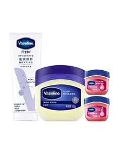 Кристальный гель крем для рук и бальзам для губ увлажняющий и питающий набор из 4 предметов Vaseline