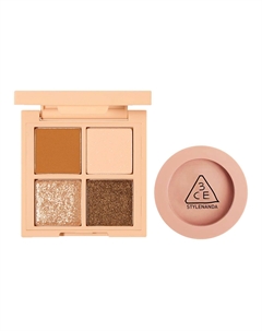 Тени для век и румяна, 4 оттенка, легко растушевываются, выравнивают тон лица, набор из 2 предметов 3ce