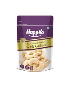 Кешью (200 г), 100% Natural Premium Whole Cashews, произв. Happilo
