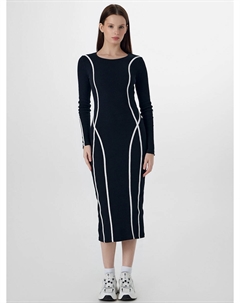 Платье женское черное с декоративными лампасами Mark formelle