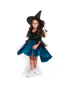Костюм ведьмы для девочки зеленая с имитацией корсета р.152 Larisol kids