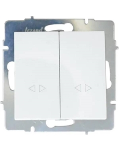 Выключатель встраиваемый Vesna 2 клавиши цвет белый Lezard
