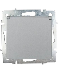 Розетка встраиваемая Vesna с заземлением с крышкой IP44 цвет платина Lezard