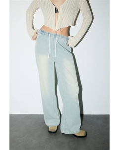 Джинсы широкие с поясом-резинкой на завязках Befree