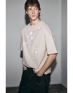 Футболка oversize хлопковая с принтом Befree