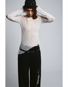 Блузка кружевная с асимметричным низом и разрезом Befree