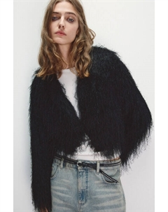 Жакет на крючках пушистый с бахромой Befree