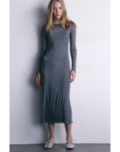 Платье-футляр миди сетчатое со стразами Befree