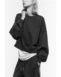 Свитшот свободный трикотажный со стразами Befree