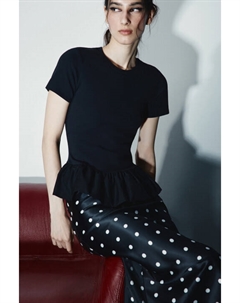 Футболка облегающая с баской Befree