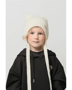 Шапка из смесовой шерсти на завязках с помпоном My little story of андерсен