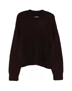 Вязаный свитер с круглым вырезом, коричневый Uma wang