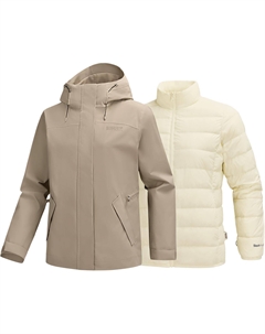 Горная и дикая серия для активного отдыха женская ветровка Windproof Waterproof, хаки Skechers