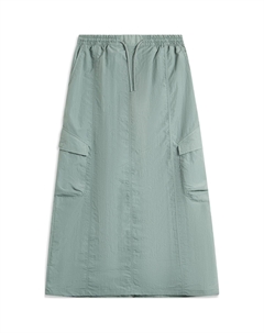 Спортивная коллекция Casual длинная юбка Women's Gray Foam Green Li-ning