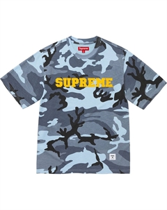 Футболка FW25 WEEK9 Collegiate Appliqué Unisex, камуфляж/синий Supreme