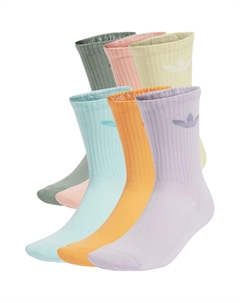 Трилистник стелька экипаж носки 6 пар, серебристо-зеленый/розовый/желтый Adidas originals