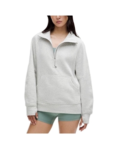 Свитшот женский Scuba Series SS25 с воротником-воронкой и молнией до половины, цвет Hot Bone/Gold Lululemon