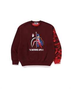 Bape X Clot камуфляжная акула толстовка, красный A bathing ape®