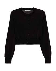 Кардиган укороченный вязаный с нашивкой T By Logo, черный Alexander wang