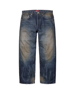 Потертые джинсы свободного кроя с кромкой Selvedge, индиго Supreme