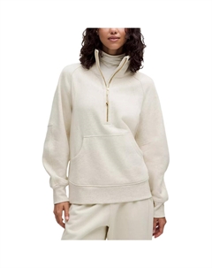 Свитшот женский Scuba Series SS25 с воротником-воронкой и молнией до половины, цвет Hot Bone/Gold Lululemon