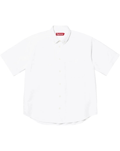 Свободная оксфордская рубашка с коротким рукавом, белый Supreme