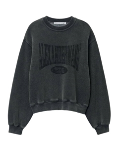 Свитшот T By Logo с капюшоном и принтом, черный Alexander wang