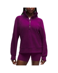 Функциональная толстовка Scuba Series SS25 с воротником-воронкой и молнией до половины, женская, черная Lululemon