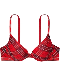 Бюстгальтер Pink Wear Everywhere красный зеленый в клетку Victoria's secret