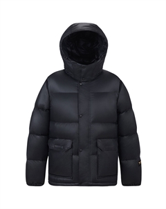 Пуховик унисекс атласный черный Camel