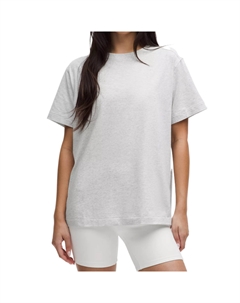 Футболка All Yours Organic Cotton Drop Shoulder Sleeve Women's светло-серая, светло-серый/светло-серый Lululemon