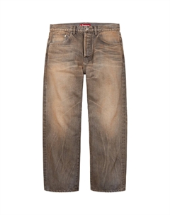 Потертые джинсы свободного кроя с кромкой Selvedge, серый/серый Supreme