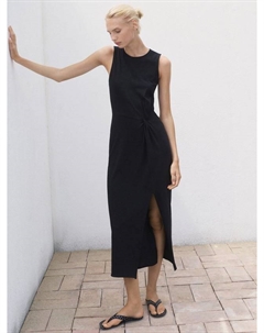 Платье миди Woody Gathered, Black Mango