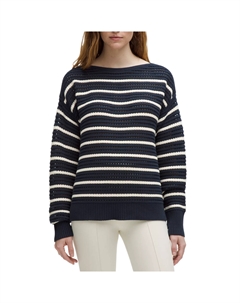 Хлопковый вязаный пуловер женский, синий/светло-слоновая кость Lululemon