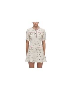Платье с коротким рукавом Self portrait SS22 женское белое смешанных цветов Self-portrait