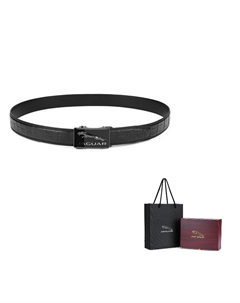 Кожаный ремень из крокодиловой кожи мужской black 3.5 см Jaguar