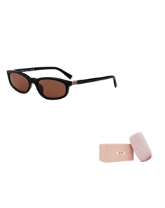 Солнцезащитные очки асимметричной формы женские черные Miu miu